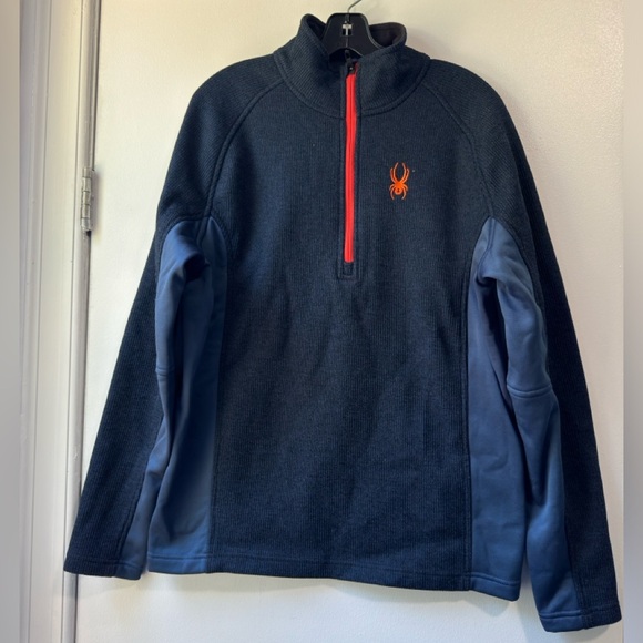 Spyder Other - Spyder Men's Outbound 1/4 Zip Sweater Jacket Blue Orange Size L